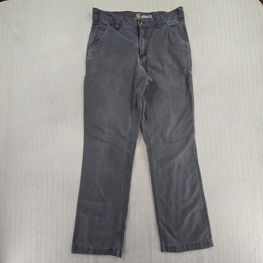 Carhartt Rigby Relaxed Canvas Pants Mens 32x32 Gray Carpenter Workwear Utility